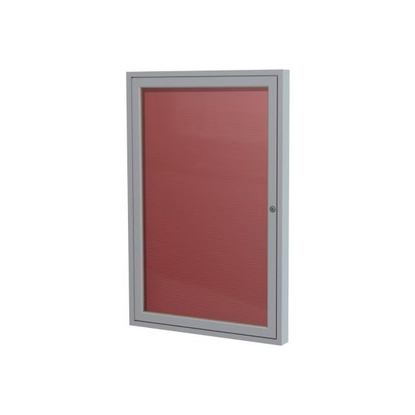 Ghent Enclosed Letter Board - Indoor - Flannel - Silver Frame - 24"W x 36"H - Burgundy PA13624B-BG - main